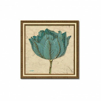 （同梱不可） アートフレーム ダイアン スティムソン「ゴールド ターコイズ チューリップ」 DS-13022 絵と額がセット