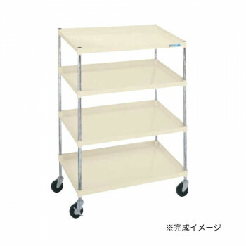 （代引き不可）（同梱不可） サカエ ボックスワゴン アイボリー PIR-04I 傾斜でサッと取り出せる収納物の出し入れ簡単ワゴン