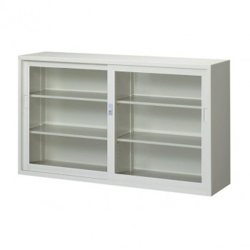 （代引き不可）（同梱不可） 一般書庫/D:400タイプ 5&times;3型用引違書庫(ガラス戸) 棚板4枚付 ニューグレー COM-N305G 5&times;3型引違(ガラス戸)タイプの一般書庫｜オフィス　ユー