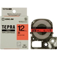 テプラPROテープ 赤に黒文字 12mm 5本 【キングジム】