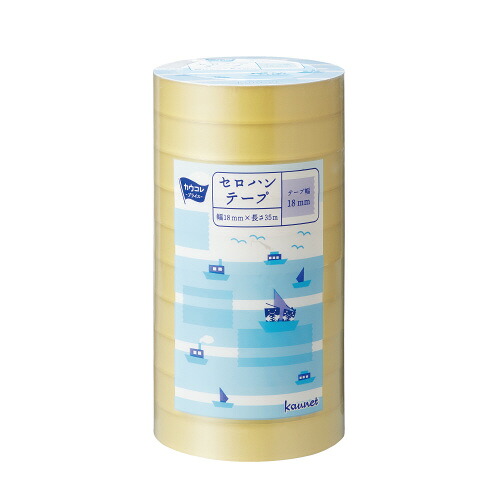 パ）セロハンテープ　幅１８ｍｍ×３５ｍ　１セット（１０巻入×５） 5062-8025 【カウネット】
