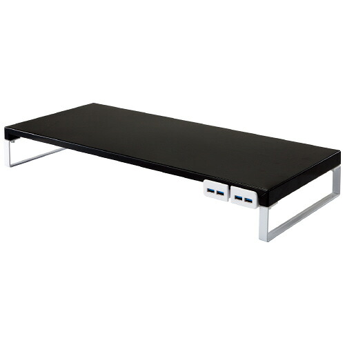机上台 590mm USB3.0ハブ付 黒 A-7334-24 【ＬＩＨＩＴＬＡＢ】