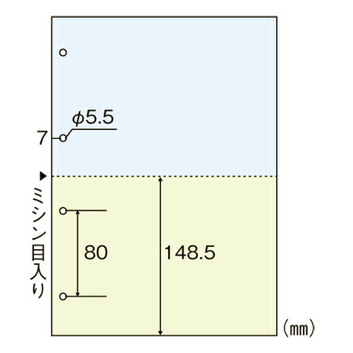 色つや勘定書き質問用紙 ２取りわける・４穴（２色）KDC-2H【アジア原紙】