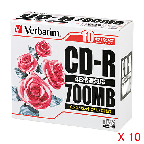 ＣＤ－Ｒ　（１０枚ＰＸ１０個入） SR80PP10C 【バーベイタム】