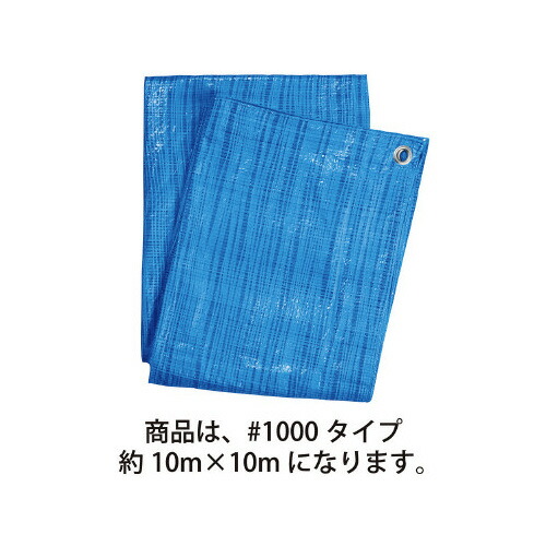 ブルーシート薄手　１０×１０ｍ　1枚 8460-3845 【カウネット】