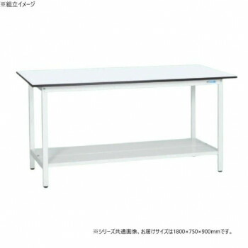 （代引き不可）（同梱不可） サカエ 軽量立作業台KADタイプ 抗菌加工 1800×750×900mm KAD-187TMW スピーディーに組み立てができる安価型作業台