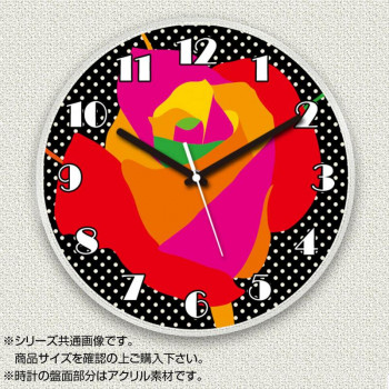 代引き不可 同梱不可 Myclo マイクロ 壁掛け時計 アクリル素材 クリア 丸型 23cm 薔薇 バラ ドット Com1563 Novix Com