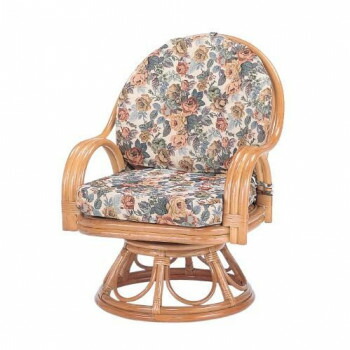 （代引き不可）（同梱不可） 今枝商店 Romantic Rattan 籐回転座椅子 ミドルハイタイプ S583 360度回転機能付