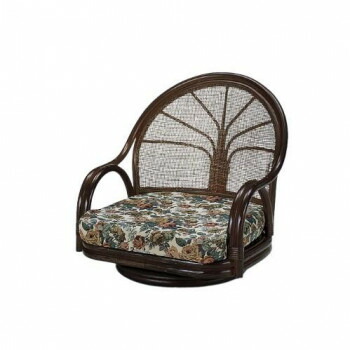 （代引き不可）（同梱不可） 今枝商店　Romantic Rattan　籐ワイド回転座椅子　ロータイプ　S3003B 360度回転機能付 21,532円
