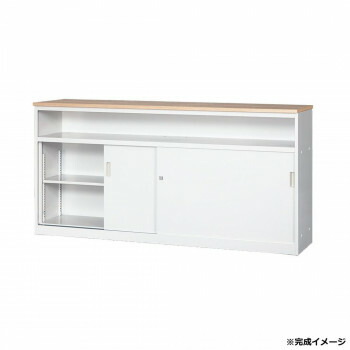 （代引き不可）（同梱不可） システムカウンター 中棚付ハイカウンター W1800 鍵・棚板2枚付 COM-CVA-18HST-NA 中棚付きのハイカウンター