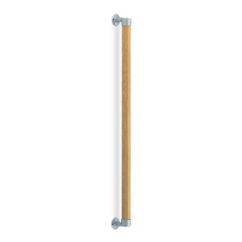 （同梱不可） シロクマ　丸棒手すり シルバー/Lオーク BR-514　800mm 室内用補助手すり
