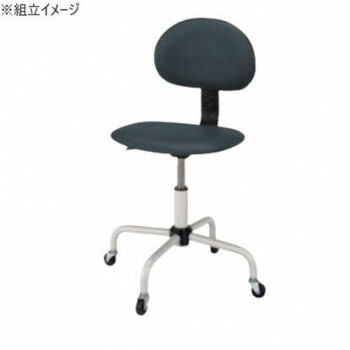 (代引き不可)(同梱不可) サカエ 作業用ワークチェアー キャスター 背もたれ付 390×420×440mm C4C-BKN 好評のワークチェアーの座面をグレードアップ|オフィス ユー