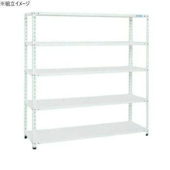 (代引き不可)(同梱不可) サカエ ショップラック 1800×600×1800mm ホワイト 5段タイプ SHR-3325P パールホワイトを採用した明るいスチール棚|オフィス ユー