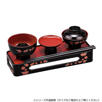 （同梱不可） 略式仏膳 6.5寸 黒(内朱) 蒔絵 なでしこ 430865047l011 膳、椀、箸のセット