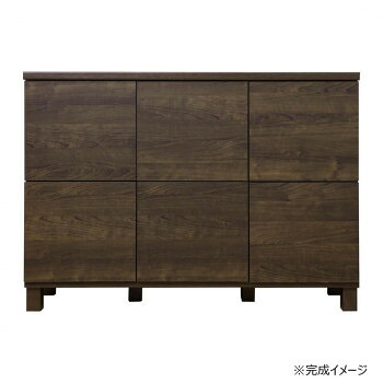 （代引き不可）（同梱不可） 日本製組立家具 収納キャビネット リビングボード CO-NC-8011CB ダークブラウン スリムなデザインに驚きの収納力