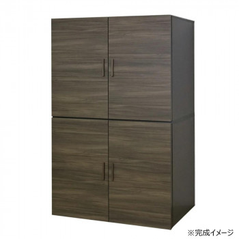 （代引き不可）（同梱不可） 日本製組立家具 CO-TS 布団収納 ダークブラウン&times;ブラウン(2梱包) 布団やオフシーズンの季節家電の収納にピッタリ｜オフィス　ユー