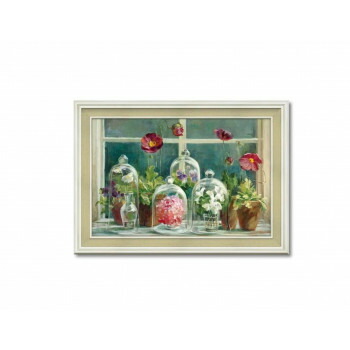 （同梱不可） アートフレーム ダンフイ ナイ「パープル ポピー ウィンドウシル」 DN-13002 絵と額がセット