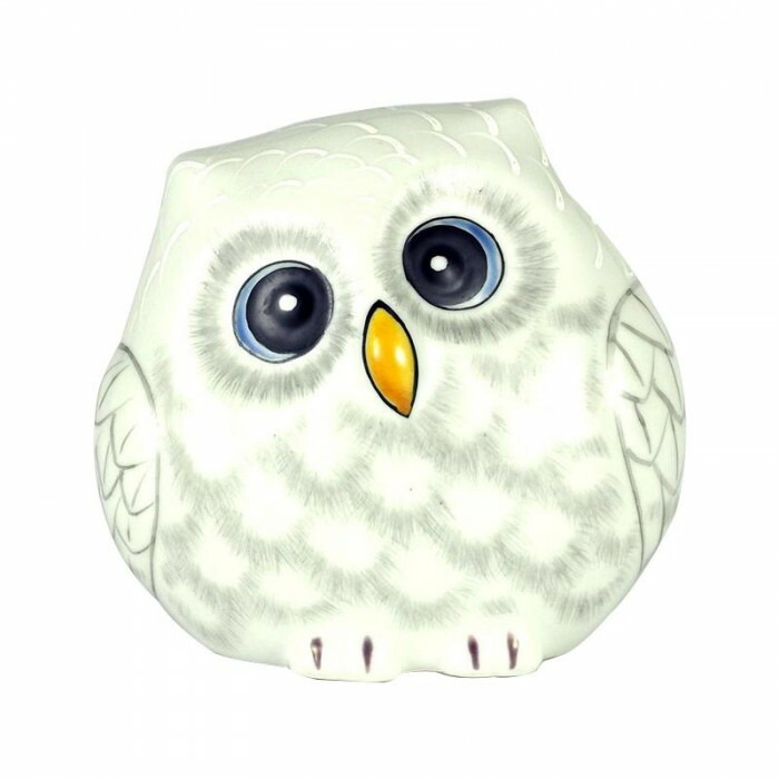 失費贔屓不可 同包装不可 九谷焼 4号フクロウ 白み盛着色 N190 08 Bairien Yamagata Jp