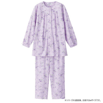 (同梱不可) ケアファッション ワンタッチパジャマ(婦人) パープル M 8926621 一年中快適な着心地