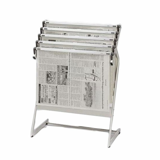 0円 好評 0円 ギフ_包装 同梱不可 ナカキン 新聞架 5本掛 370NS-343-WG