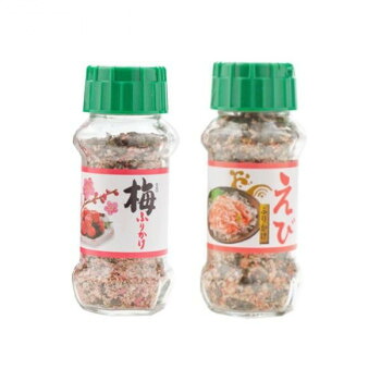（代引き不可）（同梱不可） みなり 梅ふりかけ 85g・えびふりかけ 85g　各15個セット ふりかけセット｜オフィス　ユー