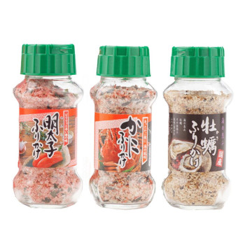 （代引き不可）（同梱不可） みなり 明太子ふりかけ 85g・かにふりかけ 85g・牡蠣ふりかけ 95g　各10個セット 風味ゆたかなふりかけ｜オフィス　ユー