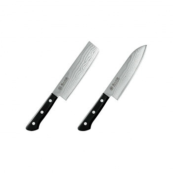 （同梱不可） 燕人の匠 霞流し 三徳包丁170mm＆菜切包丁165mm ETK-3000 「霞流し」と呼ばれる優美な波紋