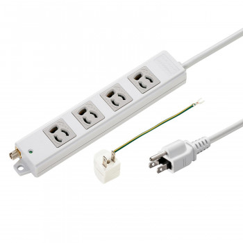 （同梱不可） サンワサプライ 抜け止めタップ 3P 4個口 5m TAP-5431MGN2-5 通電が確認できるランプ付きです
