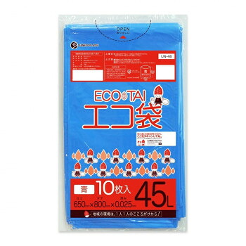 （代引き不可）（同梱不可） ECO TAI　エコ袋　45L UN-46 青 10枚×70冊 強度を持った商品