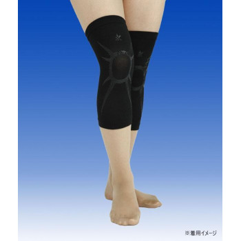 （同梱不可） ラクダーネ　ひざサポーター　X　0232・ブラック テーピング効果で膝の安定力アップ!