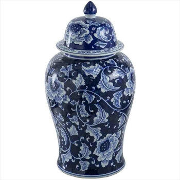 （同梱不可） ヴィヴィアン 花瓶 磁器 85225FV 磁器に青で紋様を描いたコントラストの美しい飾り壺