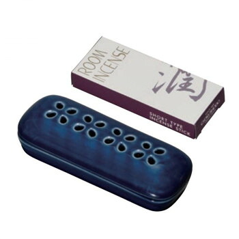 （同梱不可） 有田焼 寝かせる線香皿 お線香セット ネイビー(ルームインセンス・潤) 32G4000000092 寝かせる線香皿とお線香のセット