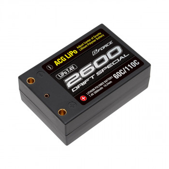 （同梱不可） G-FORCE ジーフォース Drift Special ACG LiPo 7.4V 2600mAh 60C/110C Super Short Size GFG011 スーパーショートLiPoバッテリー