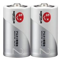 スマートバリュー アルカリ乾電池 単2×100本 N122J-2P-50 / 乾電池 / 366082