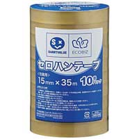 スマートバリュー セロハンテープ 15mm×35m 200巻 B638J-200 / 接着テープ / 838683