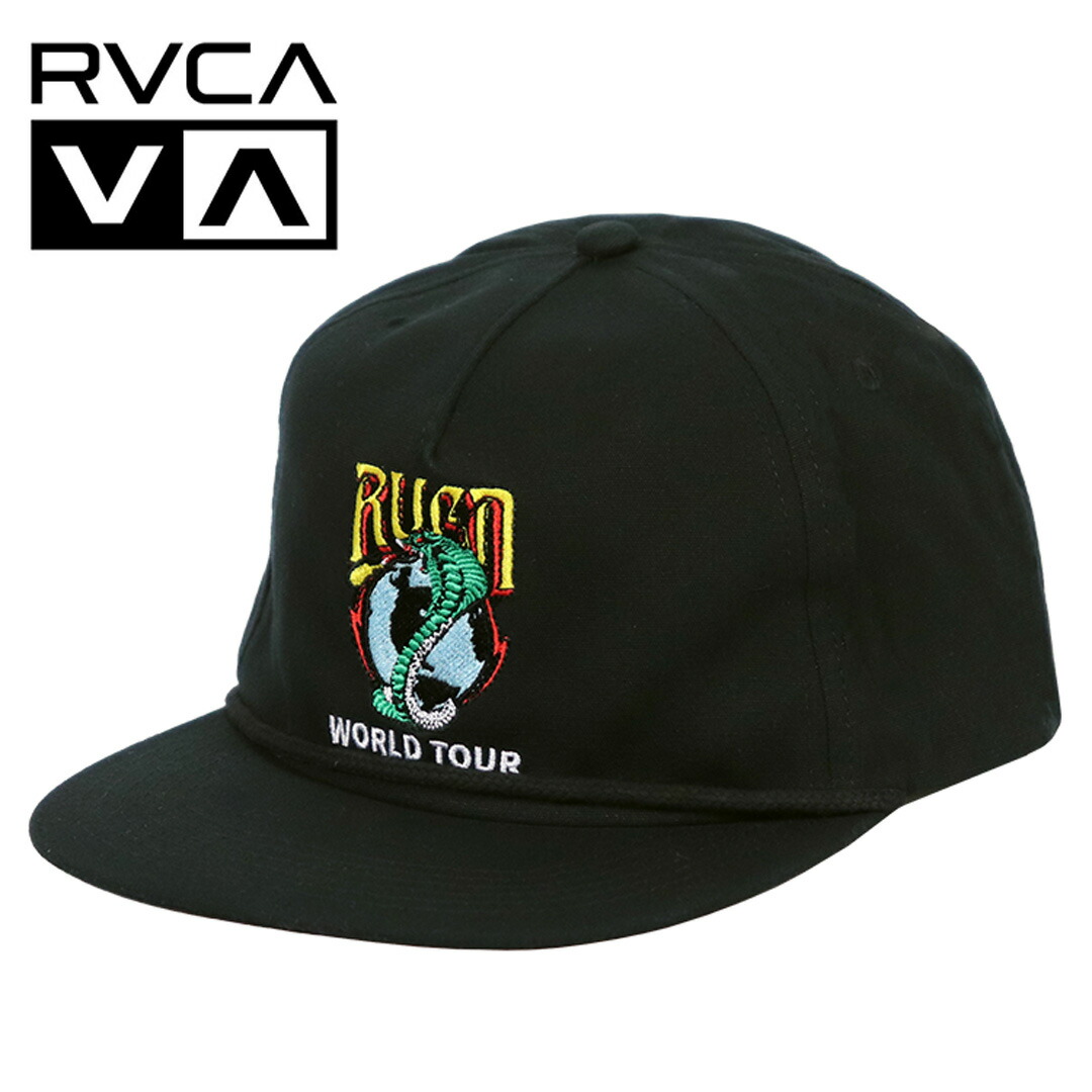 希少 美品 RVCA ルーカ 総柄 ジェットキャップ サイズ調整可能 ブラウン rv5pflat128-1.jpg