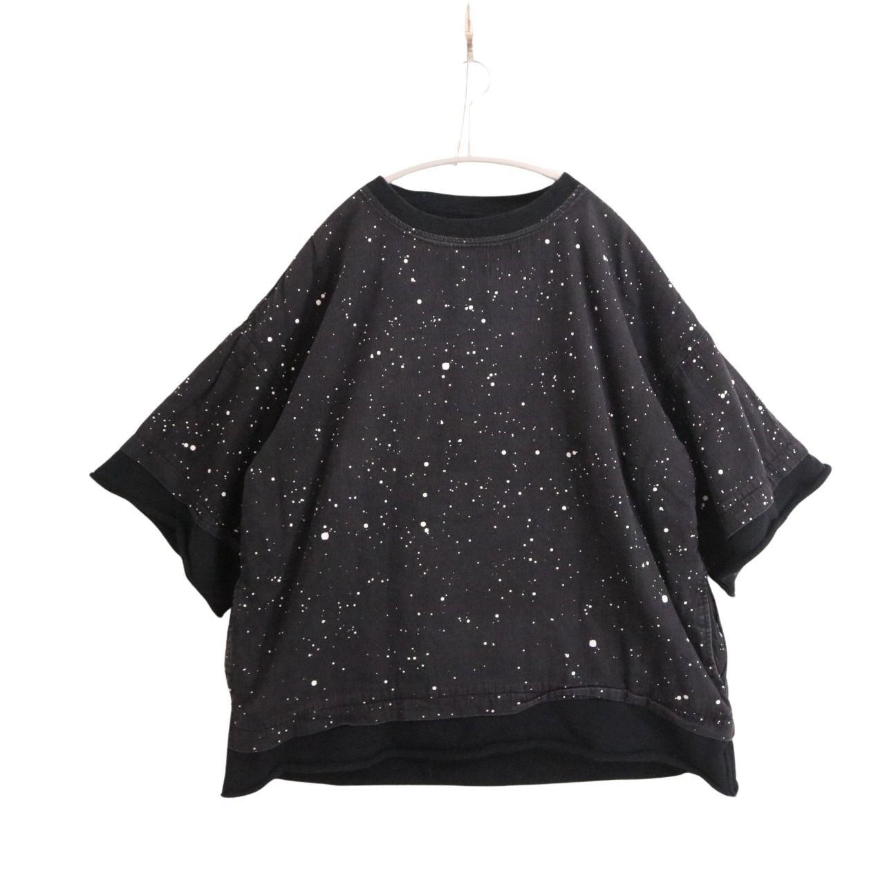 【中古】MINEDENIM マインジーンズ 1 メンズ 半袖汗水 Paint S/S Sweatshirt 1809-4002-97-012 黒 中古A 古着