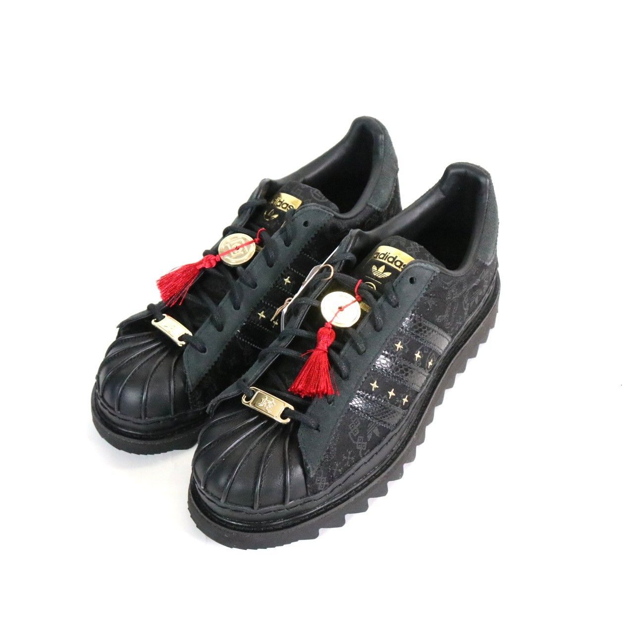 【新古品】adidas アディダス × CLOT クロット 27.0糎 メンズ スニーカー adidas Superstar \"Lunar New Year\"" JR5114 黒 新品 古着"