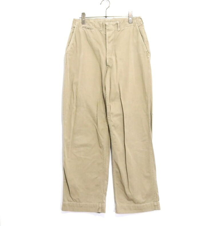 【中古B】メンズW28 USMC 40s M-41型 ミリタリーチノ トラウザー USMC 40s M-41 Military Chino Trousers ベージュ 海兵隊 復刻 送料無料｜OFRECO店