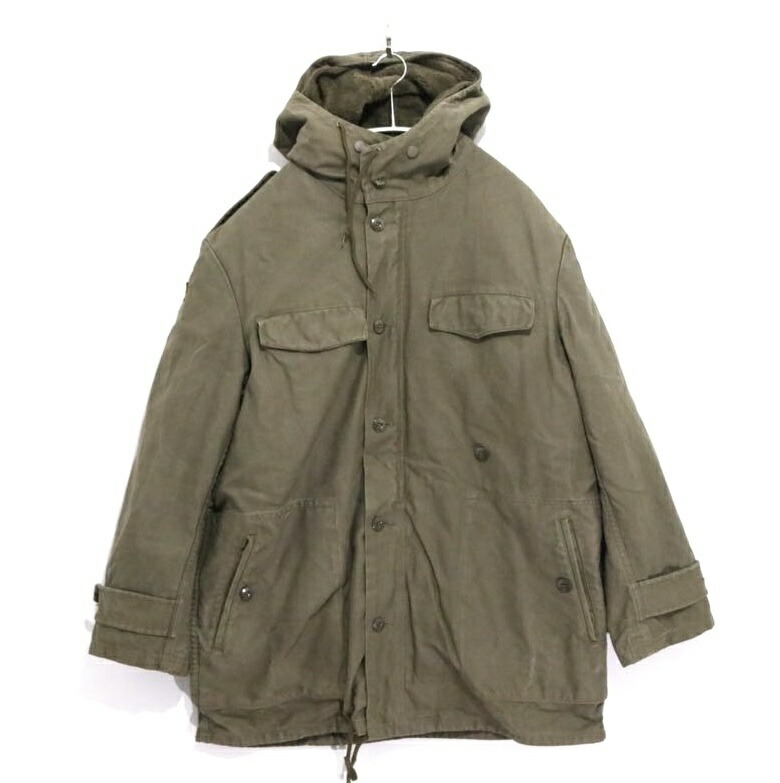 【中古B】メンズ Gr.3 (M好いかげんに) ＦＲＧ軍 1989年製 活動の領域パーカー 80s ミリタリー上衣 ボアラインドライブ付 オリーブ 貨物輸送無料