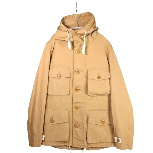 【中古B】メンズ46 ナイジェルケーボン お山パーカー NIGEL CABOURN 20SS 8040030001 ベージュ 上塗り綿織物 ミリタリー 貨物輸送無料