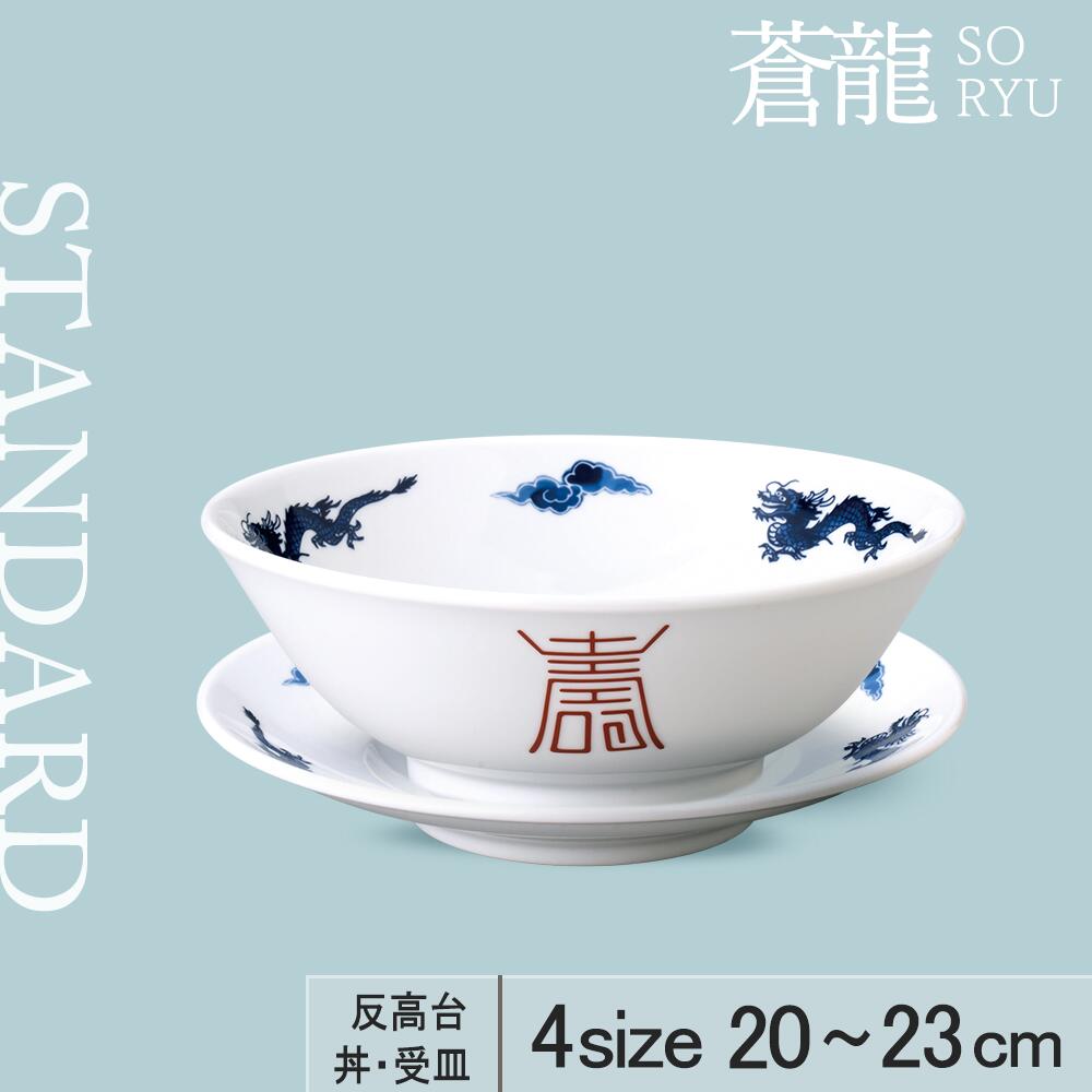 【50%OFF】【YAMATSU STANDARD】【 蒼龍 丼 ホワイト 】 23cm 22cm 21cm 20cm 皿 受皿 中皿 中華 中華料理 龍柄 盛り皿 丸皿 ラーメン鉢 ラーメンどんぶり おしゃれ カフェ食器 シンプル 美濃焼 磁器 ポーセラーツ BPAフリー 業務用 日本製 電子レンジ可 食洗器可