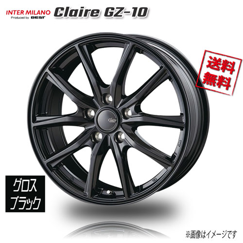 BEST CLAIRE GZ10 グロスブラック M14球面ボルト対応 18インチ 5H114.3 7.5J+39 1本 60.1 業販4本購入で送料無料