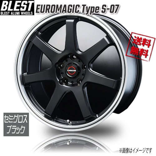 BLEST EUROMAGIC Type S-07 セミグロスブラック 16インチ 5H114.3 6.5J+38 4本 業販4本購入で送料無料|トリプルウィン