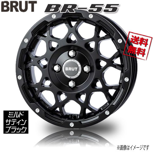 BRUT BR-55 ミルドサティンブラック 14インチ 4H114.3 5J+42 1本 66.1 業販4本購入で送料無料 NV200 バネット