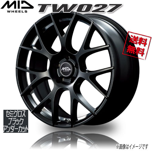 マルカ M.I.D TW027 セミグロスブラック/アンダーカット 18インチ 5H114.3 8J+33 1本 64.1 業販4本購入で送料無料｜トリプルウィン