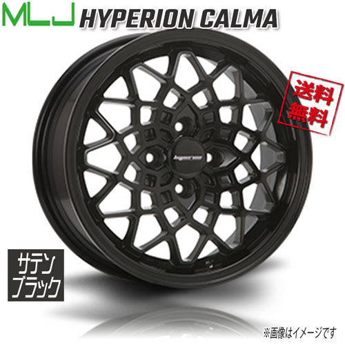 MLJ HYPERION CALMA サテンブラック 15インチ 4H100 7J+48 4本 67.1 業販4本購入で送料無料