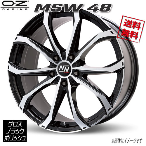 OZレーシング MSW48 グロスブラックポリッシュ 21インチ 5H130 11J+58 4本 71.56 業販4本購入で送料無料