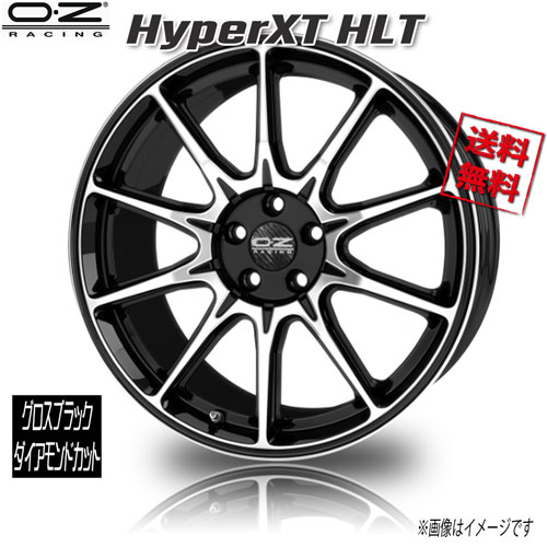 OZレーシング HyperXT HLT グロスブラックダイアモンドカット 22インチ 5H112 10.5J+52 4本 業販4本購入で送料無料