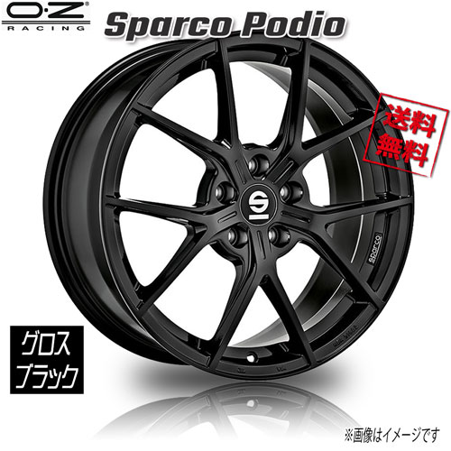 OZレーシング OZ Sparco Podio グロスブラック 19インチ 5H114.3 8.5J+45 4本 73 業販4本購入で送料無料